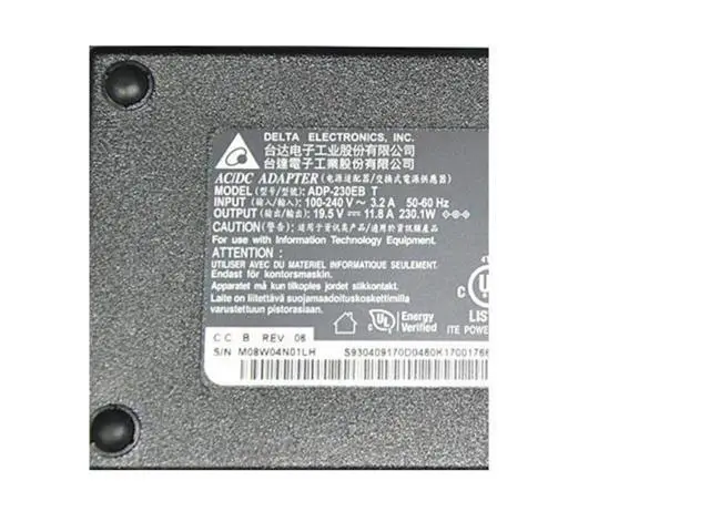 Alt view image 2 of 2 - 19.5V 11.8A 230.1W 7.4x5.0mm DELTA ADP-230EB T Power Supply AC Adapter For 230W Laptop Charger