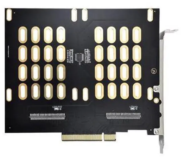 Alt view image 3 of 3 - U.2 SFF-8639 SSD Dual 2X to PCIE Express 3.0 Gen3 X8 X16 Raid Card VROC Raid0 Hyper Adapter