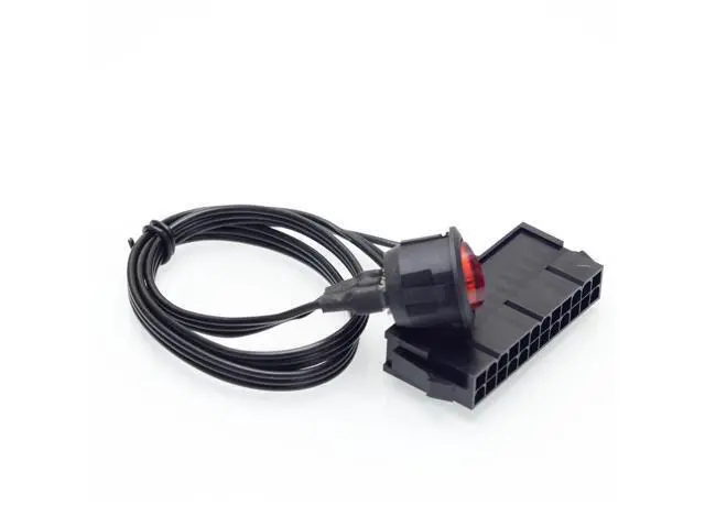 Alt view image 2 of 4 - ATX/EPS 24pin Power supply Jump Start cable with ON / OFF button switch Mining Power adapter reset switch lines