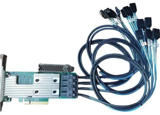 Main image of SAS9305-16i SATA SAS 16 Port HBA 12Gbs RAID Controller Card Host Bus Adapter PCIe 3.0 x8 IT-Mode 05-25703-00 Card (9305-16i + 4 * 8643 SATA)