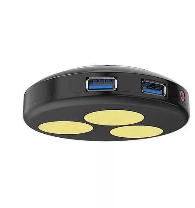 Alt view image 4 of 5 - Desktop Computer External Power Switch Dual USB Ports, Audio Jacks, Adhesive Mount, PC Start Button X1-3 Standard Model - No USB Audio Interface