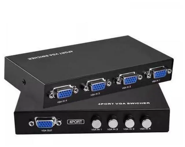 Main image of VGA Switch 4 Port 4 in 1 Out VGA Switcher Box for 4 Computers Share 1 Monitor, 1080P HD VGA Video Selector for Desktop Laptop TV Projector