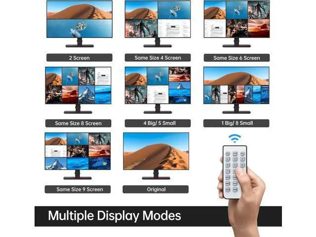 Alt view image 2 of 6 - MT-VIKI 4K HDMI Multi-Viewer 9x1 w/IR Remote, 4K@30Hz Seamless HDMI Switcher 9 in 1 Out for PS4/PS5/Security Camera