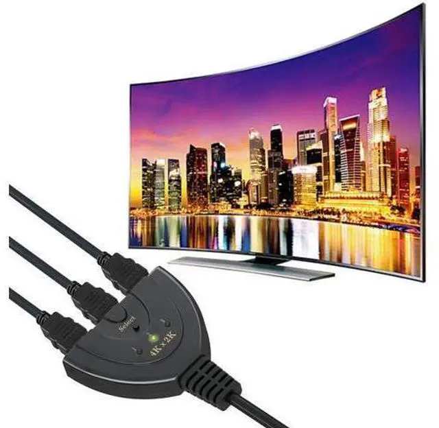 Alt view image 5 of 6 - HDMI Switch 3 Port 4K HDMI Switch 3x1 Switch Splitter with Pigtail Cable Supports Full HD 4K 1080P 3D Player