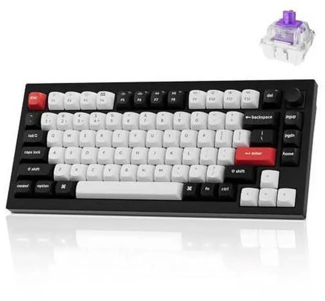 Main image of Keychron Q1 HE Wireless Custom Mechanical Keyboard with Hall Effect Gateron Double-Rail Magnetic Switch Rapid Trigger, QMK 2.4 GHz Bluetooth 5.2 RGB Compatible with Mac Windows Linux (Hot-swappable)