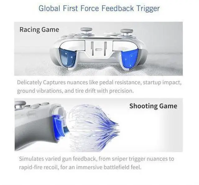 Alt view image 5 of 7 - FLYDIGI APEX 4 PC Controller Force Feedback Trigger Force-Adjustable Alloy Joysitck Full-Color LCD Display 1500mAh 1000hz Report Rate Stereo Vibration PC/NS/TV/Android/Laptop