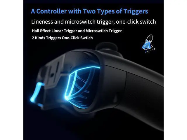 Alt view image 2 of 7 - Vader 3 Pro PC Gaming Controller Hall & Micro Changable Triggers Hall Joystick Stereo Vibration 800mAh Gyro Mapping Multi-Platform Controller for PC/NS/Mobile/TV/Android/IOS Native