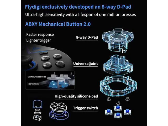 Alt view image 4 of 7 - Vader 3 Pro PC Gaming Controller Hall & Micro Changable Triggers Hall Joystick Stereo Vibration 800mAh Gyro Mapping Multi-Platform Controller for PC/NS/Mobile/TV/Android/IOS Native