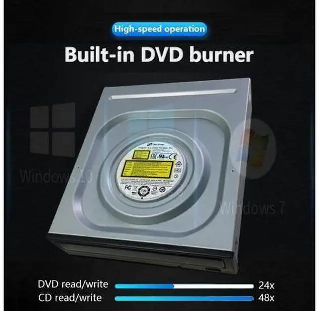 Alt view image 3 of 5 - Internal SATA DVD Drive, 5.25-Inch Desktop CD/DVD Burner with Tray-Load, Plug & Play Optical Drive for Desktop PC SATA Interface, CD & DVD Reader & Writer