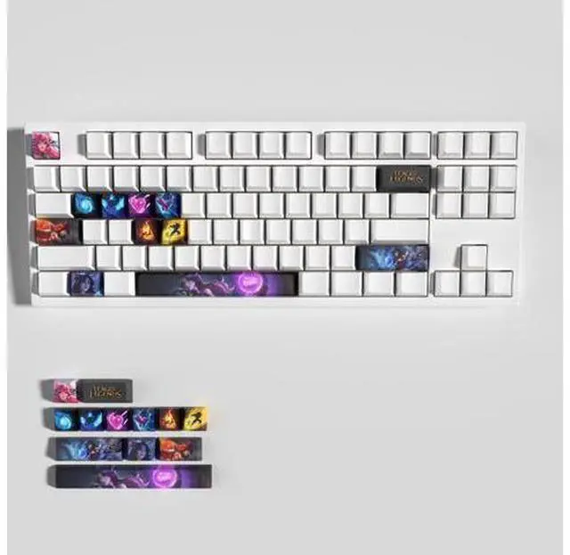 Alt view image 3 of 5 - League of Legends Themed Keycaps Ahri PBT heat-sublimation keycaps 12 keys OEM high degree