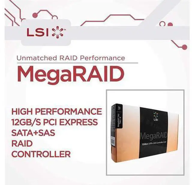 Alt view image 2 of 5 - LSI MegaRAID Controller 9361-4i 4-Port 12Gb/s SAS+SATA PCI-Express 3.0 Low Profile RAID Controller, Single