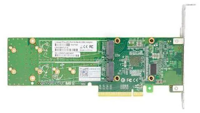 Alt view image 2 of 4 - Linkreal PCIe 3.0 x8 to 4 Port M.2 NVMe SSD Switch Adapter with Low Profile Bracket for Server Storage Solutions
