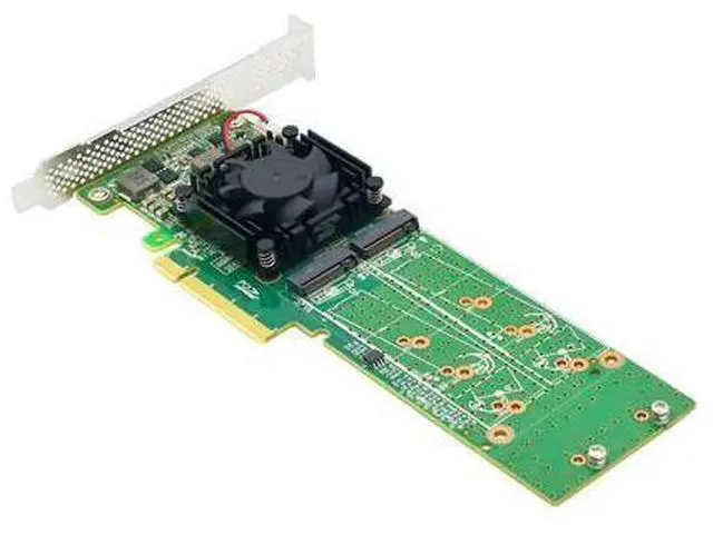 Alt view image 3 of 4 - Linkreal PCIe 3.0 x8 to 4 Port M.2 NVMe SSD Switch Adapter with Low Profile Bracket for Server Storage Solutions