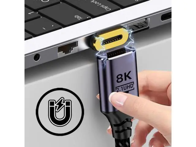 Alt view image 4 of 7 - ENFAIN 2.0M Magnetic Connector 8K Type-A HDMI 2.1 Male to Straight Male Video Cable for Laptop HDTV