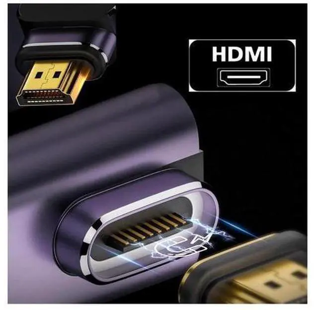 Alt view image 2 of 7 - ENFAIN 90 Degree Down Angled Vertical Magnetic 8K Type-A HDMI 2.1 Male to Female Straight Video Adapter for Laptop HDTV