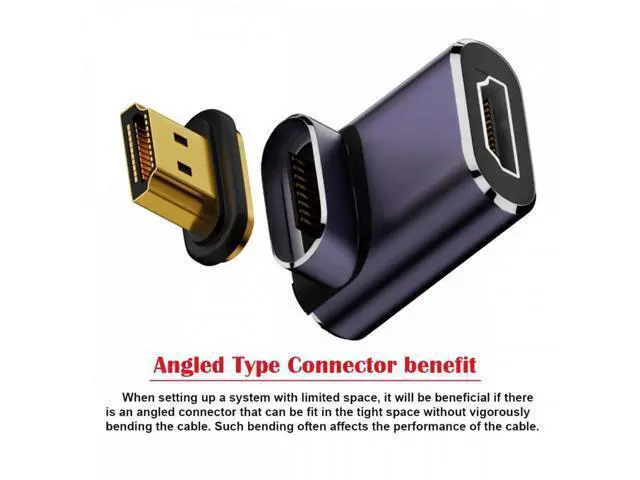 Alt view image 3 of 7 - ENFAIN 90 Degree Down Angled Vertical Magnetic 8K Type-A HDMI 2.1 Male to Female Straight Video Adapter for Laptop HDTV