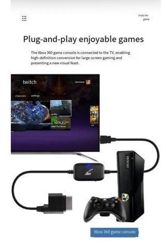 Alt view image 3 of 7 - ENFAIN Xbox 360 to HDMI HD Cable 2M Video Converter Cable for Xbox 360 Console (SV Version)