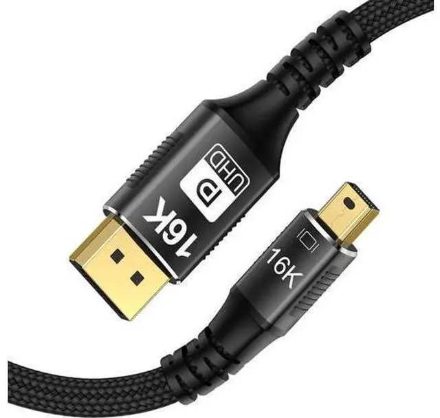 Main image of 16K Mini DisplayPort to Displayport 2.1 Cable 3.3Ft, MINI DP to DP Cable 16K@60Hz 8K@120Hz Thunderbolt 2(Video Output) Compatible with MacBook, iMac, Mac Mini to DP Monitor