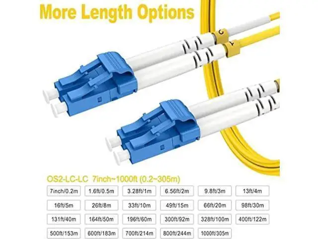 Alt view image 3 of 5 - OS2 Fiber Patch Cables, 2M (10Pack) OS2 Fiber LC to LC Single Mode Fiber Patch Cable, OS2 LC to LC Optic Cable 10G SMF LSZH Duplex Yellow