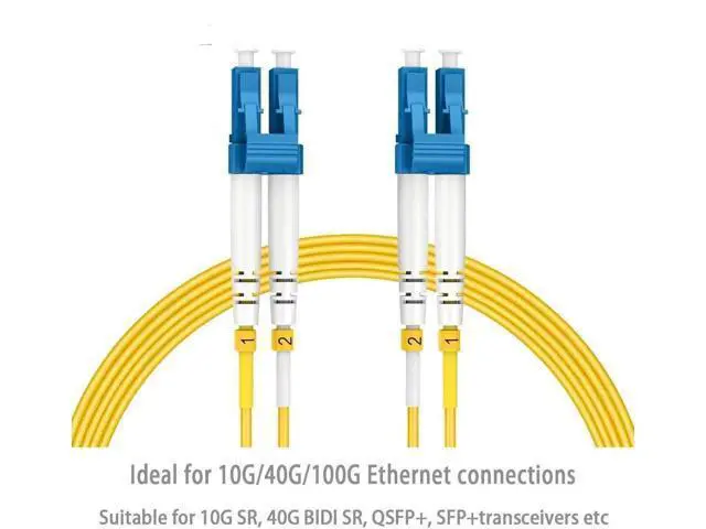 Alt view image 2 of 5 - OS2 Fiber Patch Cables, 2M (10Pack) OS2 Fiber LC to LC Single Mode Fiber Patch Cable, OS2 LC to LC Optic Cable 10G SMF LSZH Duplex Yellow