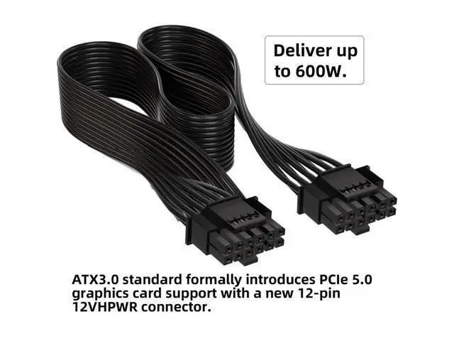Alt view image 2 of 7 - ATX3.0 PCIe 5.0 12VHPWR Power Modular Cable 16Pin to 16Pin for 3080 3090TI PSU 12+4Pin Graphics Card