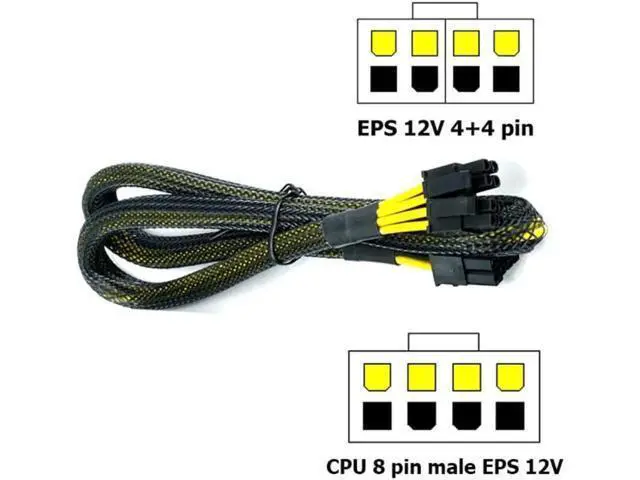 Alt view image 2 of 2 - 4Pin PC Cable CPU Power Supply Extension Cord 80cm Cable Desktop 4 Pin 4P ATX Power Male to Female Connector Cable UL 18AWG Wire