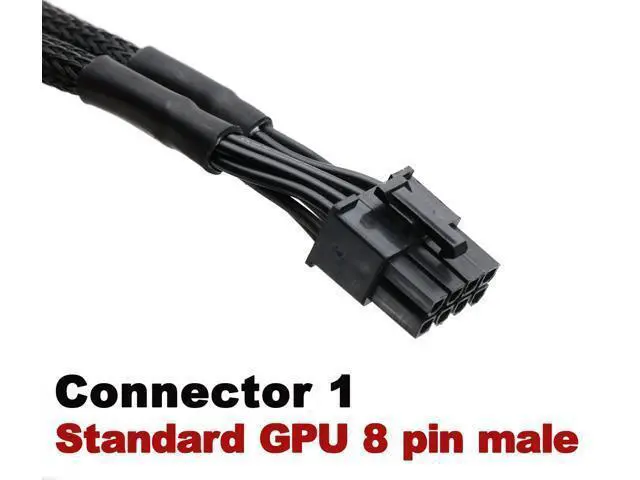 Alt view image 4 of 4 - OIAGLH Dual 6 Pin Female to 8 Pin Male GPU Power Adapter Cable Braided Sleeved 9 inches (2 Pack)