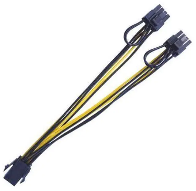 Main image of PCI-E 6-pin to Dual 6+2-pin (6-pin/8-pin) Power Splitter Cable Graphics Card PCIE PCI Express 6Pin to Dual 8Pin Power Cable