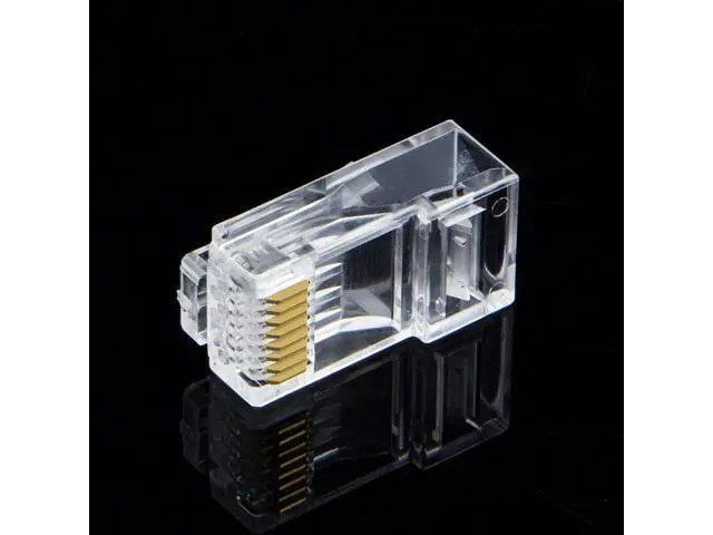 Alt view image 6 of 6 - CableCreation Cat6 RJ45 Connectors, 100-PACK Cat6 RJ45 Ends, Ethernet Cable Crimp Connectors UTP Network Plug for Solid Wire and Standard Cable, Transparent