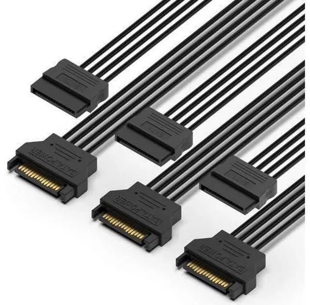 Main image of 3 Pack SATA Power Extension Cable 3Pack 15 Pin SATA Male to Female Extender Power Adapter Cable for Serial ATA Hard Drives SATA HDD SSD CD Driver CD Writer CD ROM Drives 18 Inch(50cm)
