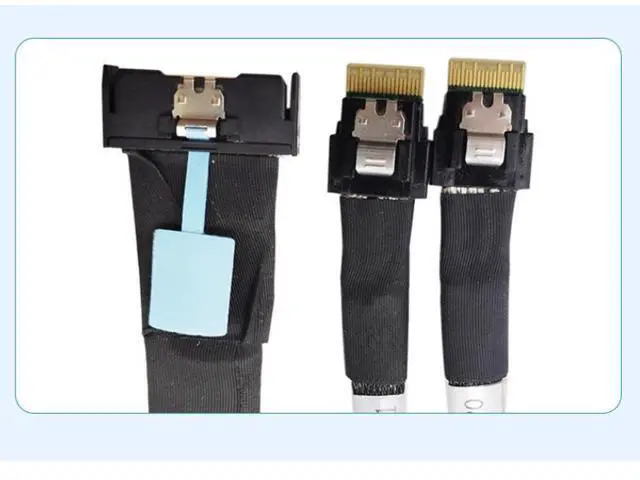 Alt view image 3 of 5 - Gen5 Slimline sas MCIO 8X to 2*SFF-8654 4X server data to PCIE5 0.5M