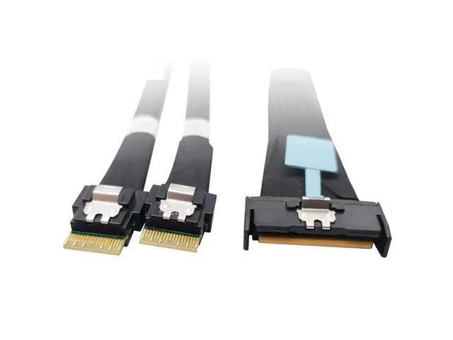 Alt view image 2 of 5 - Gen5 Slimline sas MCIO 8X to 2*SFF-8654 4X server data to PCIE5 0.5M