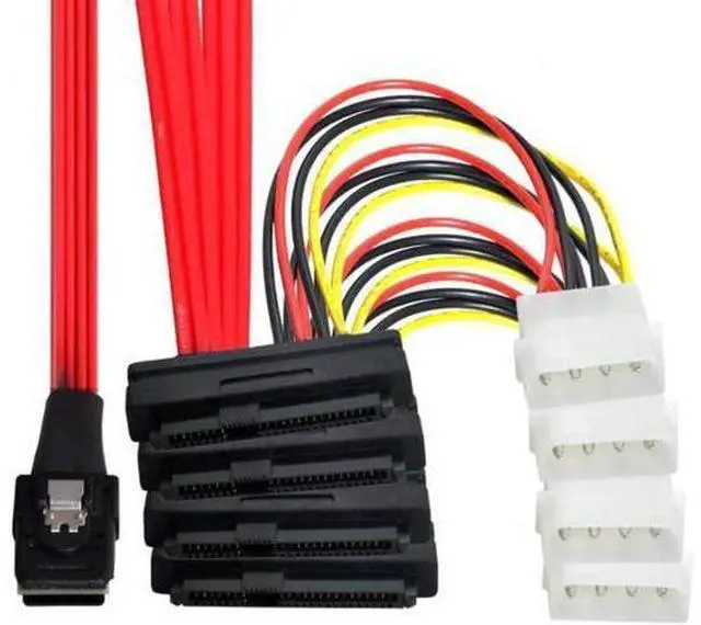 Main image of Cable LSI / 3Ware Molex mini SAS SFF-8087 to SFF-8482 and power x4 SAS cable