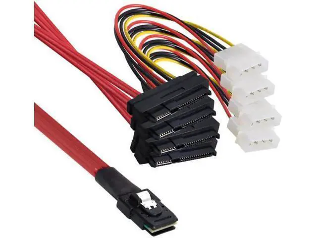 Alt view image 2 of 7 - Cable LSI / 3Ware Molex mini SAS SFF-8087 to SFF-8482 and power x4 SAS cable