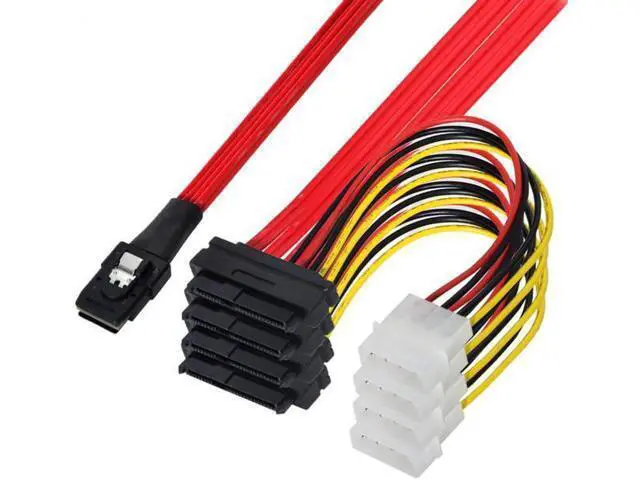 Alt view image 4 of 7 - Cable LSI / 3Ware Molex mini SAS SFF-8087 to SFF-8482 and power x4 SAS cable