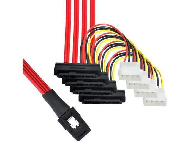 Alt view image 3 of 7 - Cable LSI / 3Ware Molex mini SAS SFF-8087 to SFF-8482 and power x4 SAS cable