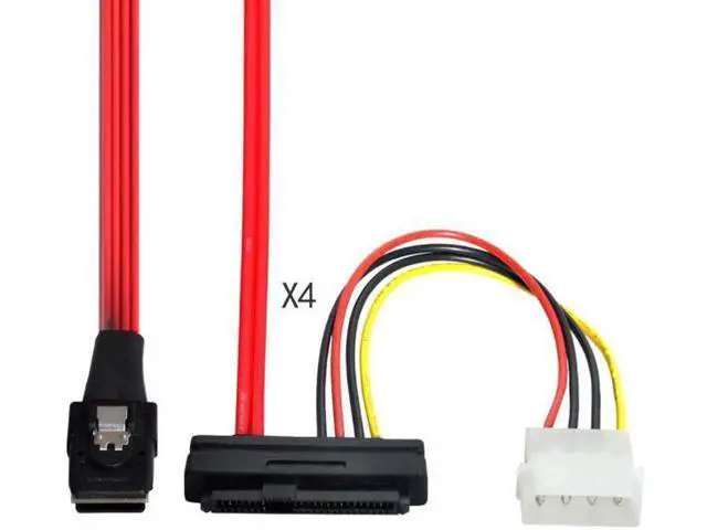 Alt view image 5 of 7 - Cable LSI / 3Ware Molex mini SAS SFF-8087 to SFF-8482 and power x4 SAS cable