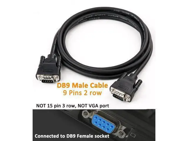 Alt view image 6 of 7 - DTech 5ft DB9 to DB9 RS232 Serial Cable Male to Male Simple Null Modem Cord Cross TX RX line 2 Pin Crossed Without Handshake for Computer Data Communication (5 Feet, Black)