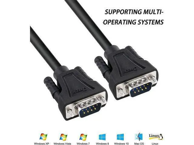 Alt view image 3 of 7 - DTech 5ft DB9 to DB9 RS232 Serial Cable Male to Male Simple Null Modem Cord Cross TX RX line 2 Pin Crossed Without Handshake for Computer Data Communication (5 Feet, Black)