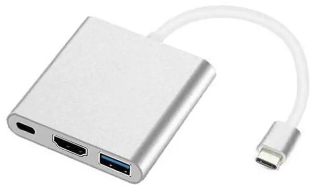 Main image of USB C to HDMI Adapter, 3 in 1 Multiport USB Type C to 4K HDMI, USB3.0 and USB C Power Delivery Port Converter Compatible