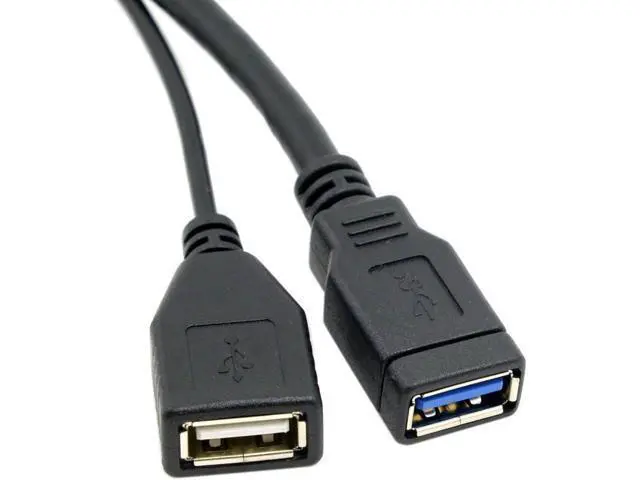 Alt view image 4 of 7 - USB 3.0 Splitter Y Cable USB 1 Male to 2 Female Extra Power Data Extension Cable for 2.5" Mobile Hard Disk