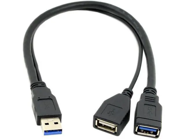 Alt view image 7 of 7 - USB 3.0 Splitter Y Cable USB 1 Male to 2 Female Extra Power Data Extension Cable for 2.5" Mobile Hard Disk