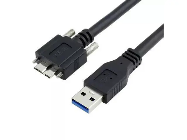 Alt view image 4 of 4 - 3M USB to Micro USB Cable with Mount Panel Screw USB 3.0 A Type Cable Male to Micro USB 3.0 B Male Cable for Hard Disk Mobile Phone