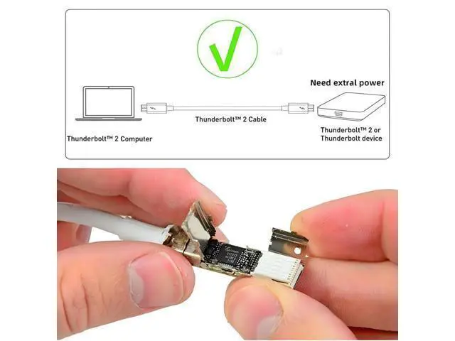 Alt view image 7 of 7 - Thunderbolt Cable 1.64FT Thunder-Bolt 2 Port to Thunder-Bolt 2 Male to Male Video Data Cable for Mac 2013 2014 2015
