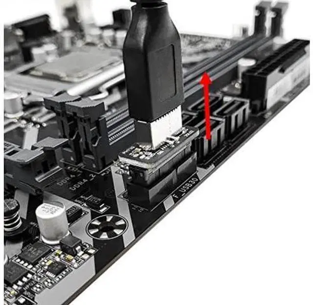 Alt view image 3 of 6 - Usb Front Panel Adapter, Vertical Usb C Header Adapter, Usb 3.1 Type-E Key-A To Usb 3.0 20Pin Header Converter For Type C Motherboard