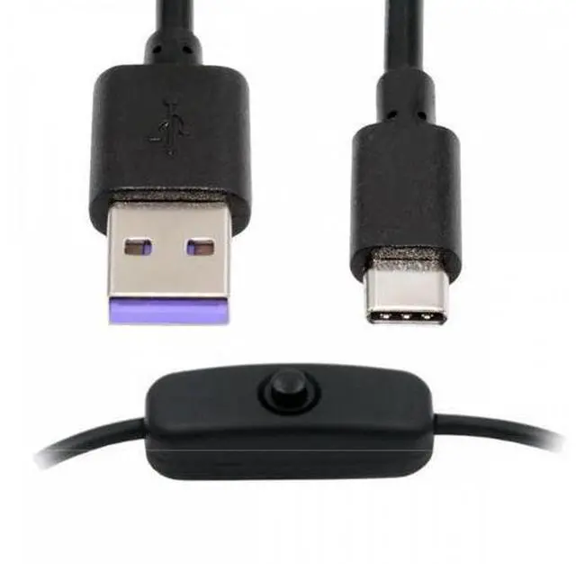 Main image of Type-C USB2.0 to Type-A Cable with On Off Power Switch Button USB-C for DC 5V Desk Lamp Fan Camera