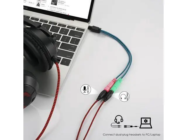 Alt view image 2 of 7 - Headphone Mic Splitter 3.5mm Headset Adapter (Microphone + Audio) 2 TRS Female to TRRS Male CTIA Stereo Jack Y Cable Compatible for Dual-Plug Gaming Headset to Xbox PS4 Phone Laptop PC
