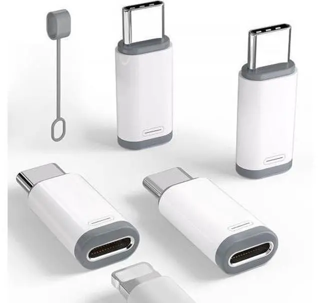Main image of 4 Pack Lightning to USB C Adapter for iPhone 15/16/16 Pro Max/Plus S24 Support Charging & Data Transfer Type C Charger Connector Cable Lightning Female to USB C Male Adapter Not for Audio