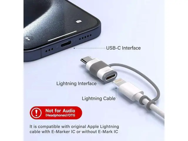 Alt view image 3 of 7 - 4 Pack Lightning to USB C Adapter for iPhone 15/16/16 Pro Max/Plus S24 Support Charging & Data Transfer Type C Charger Connector Cable Lightning Female to USB C Male Adapter Not for Audio