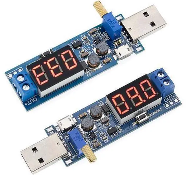 Main image of 2PCS USB Buck Boost Converter Adjustable Step UP Step Down Power Supply Module Voltage Regulator DC-DC 5V to 3.3V 9V 12V 18V 24V